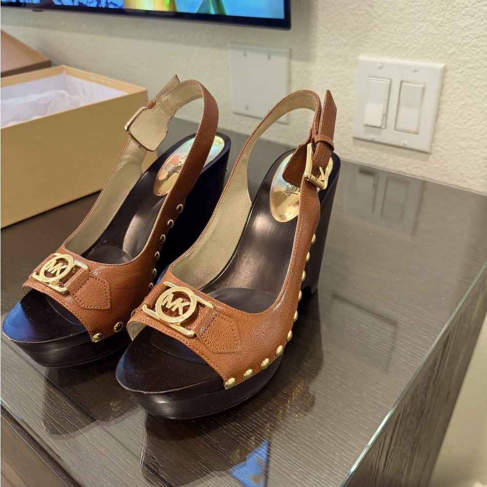 MICHAEL Michael Kors Brown and Black Wedges